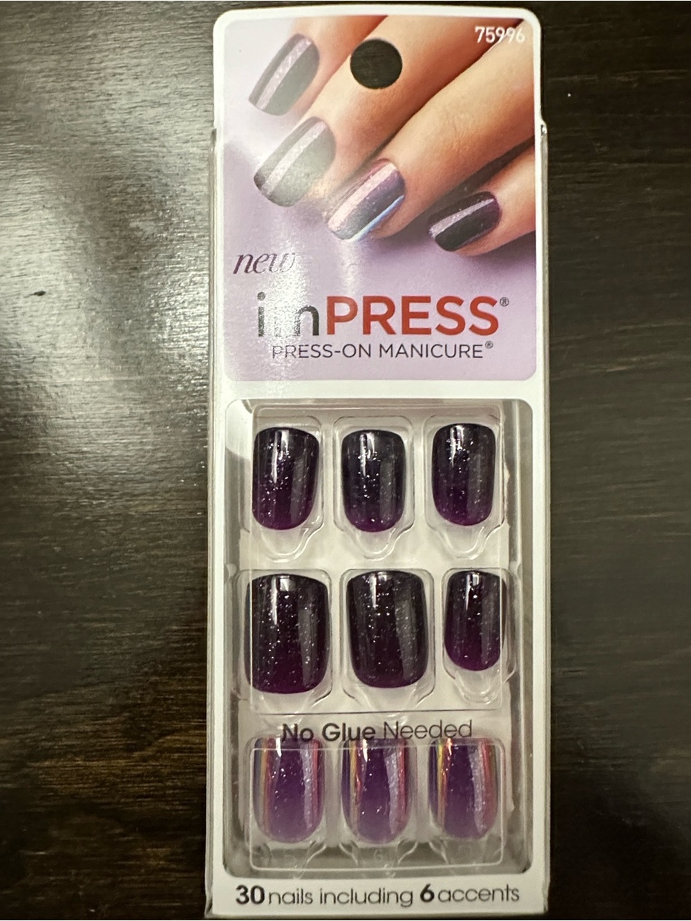 imPRESS Purple Ombre Glitter Press-On Nails